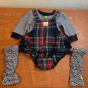 Harajuku Mini Target Gwen Stefani Plaid Jumper Shirt/Leg Warmers 6 Months (1310)